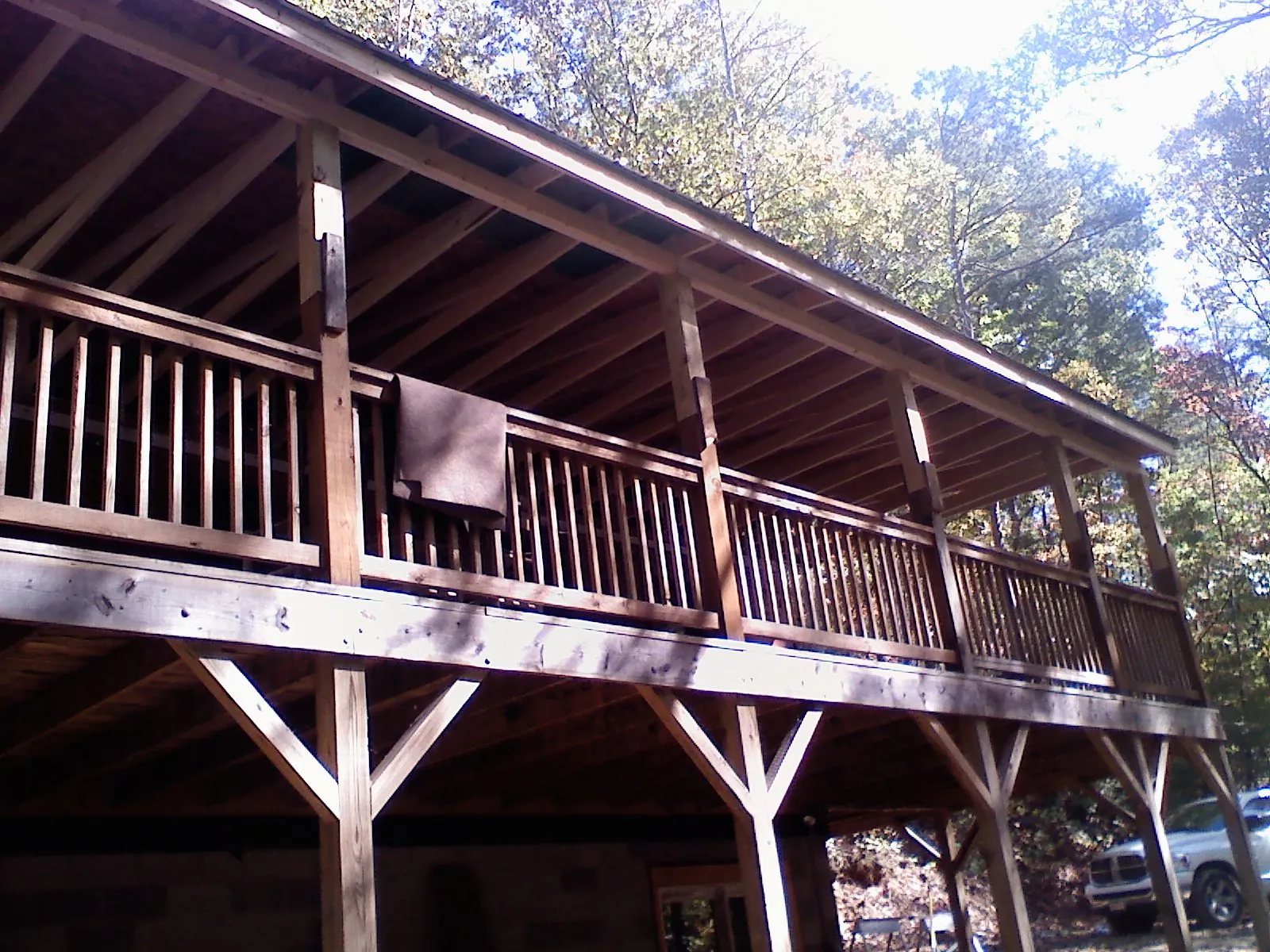 Timber framing under a new elevated porch and deck — Roof Leak Repair in Mc Allister by Roofing Brothers